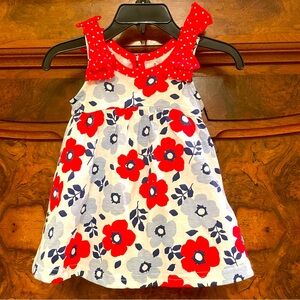 NWT Baby Essentials 6M 4th of July firework, floral bow dress with diaper cover